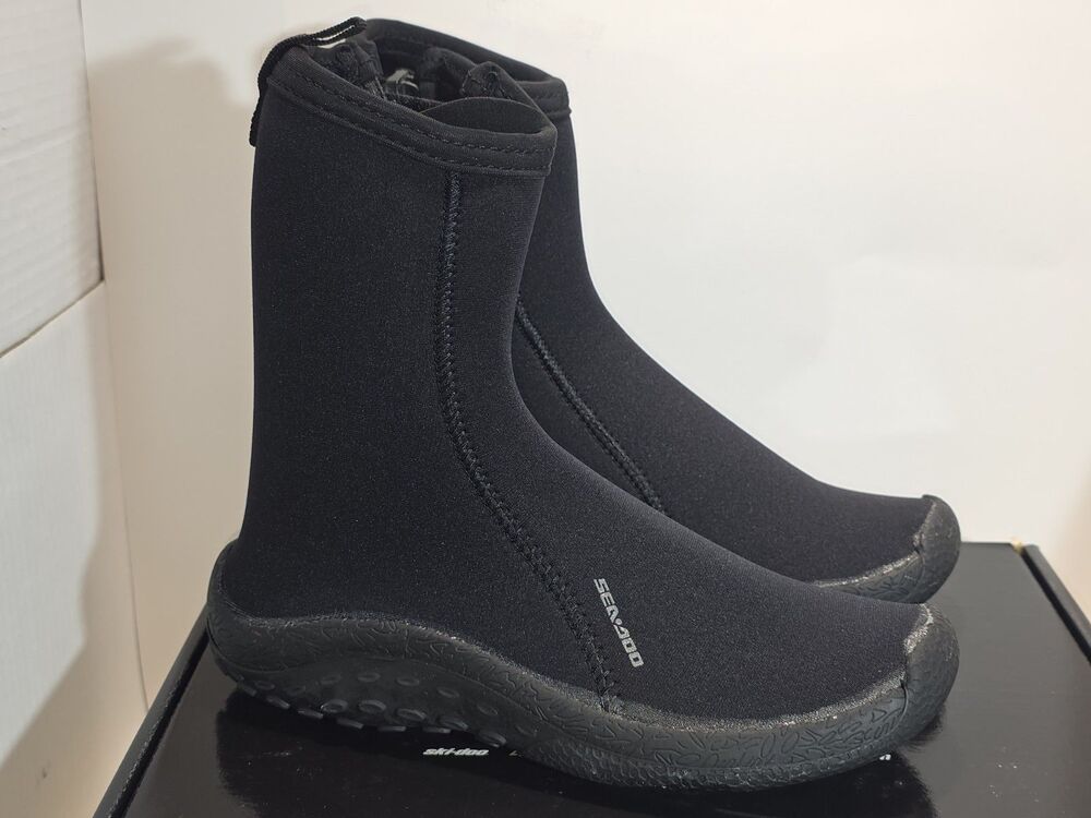 Sea Doo New OEM Unisex 5 mm Neoprene Boots Sz 7 Black Zipper New NIB